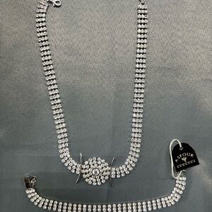 Asfour crystal necklace and bracelet set